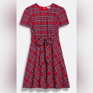 Draper James Holiday Short Sleeve Tartan Dress